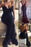 Vintage Mermaid Black Long Beaded Lace Appliques V-Neck Prom Dresses - Prom Dresses