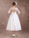 Vintage Wedding Dress Short 1950's Bridal Dresses Ivory Long Sleeve Open Back Polka Dot Ribbon Sash Wedding Reception Dress misshow