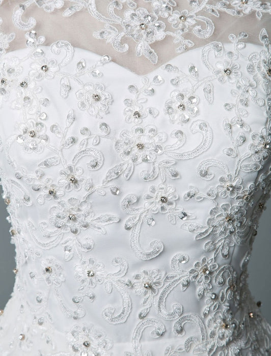 Vintage Wedding Dress Tea Length Jewel Neck Sleeveless A Line Natural Waist Tulle Short Bridal Dress