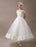 Vintage Wedding Dresses 1950s  Off The Shoulder Ivory Lace Short Sleeve Ankle Length Bridal Dress