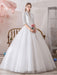 Vintage Wedding Dresses Princess High Collar Half Sleeve Floor Length Tulle Traditional Bridal Gowns