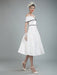 Vintage Wedding Dresses Satin Off The Shoulder A Line Tea Length Short Bridal Gowns