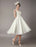 Vintage Wedding Dresses Short Lace Tulle Sequin Tea Length Ivory Bridal Dress