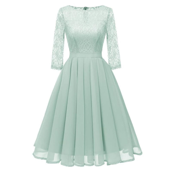 Violet Purple Light Green Long Sleeve White Lace Dress - Bridelily Violet Purple Light Green Long Sleeve White Lace Dress - Bridelily