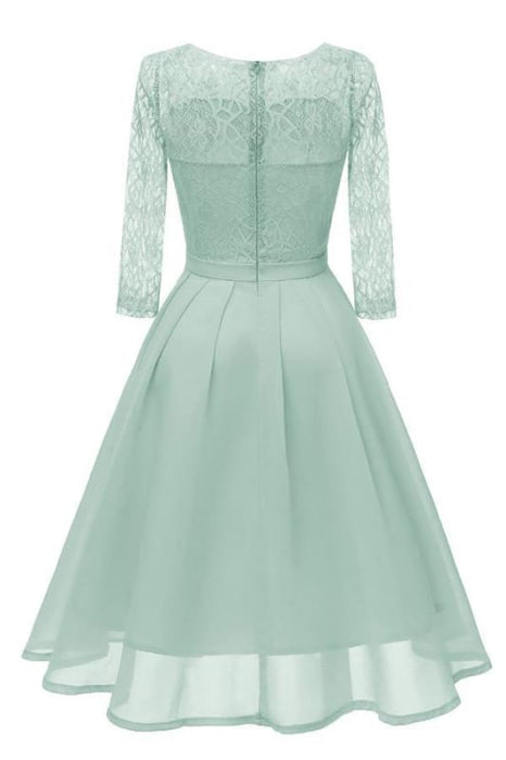 Violet Purple Light Green Long Sleeve White Lace Dress - Bridelily Violet Purple Light Green Long Sleeve White Lace Dress - Bridelily