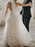 Wedding Dress Court Train A-Line Spaghetti Straps Sleeveless Lace V-Neck Backless Ivory Bridal Gowns