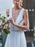 Wedding Dress Deep V-Neck Beaded Sash Chiffon Bridal Dress