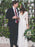 Wedding Dress Floor-Length A-Line 3/4 Length Sleeves V-Neck Lace Bridal Gowns