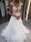 Wedding Dress Jewel Neck Sleeveless Lace Flora A Line Tulle Bridal Gowns For Beach Wedding