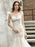 Wedding Dress Jewel Neck Sleeveless Natural Waist Lace Bridal Mermaid Dress With Train