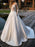 Wedding Dress Princess Silhouette Jewel Neck Long Sleeves Natural Waist Lace Satin Fabric Bridal Dresses