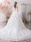 Wedding Dress Princess Silhouette Jewel Neck Short Sleeves Natural Waist Cathedral Train Bridal Dresses