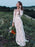 Wedding Dress With Train A-Line Long Sleeves V-Neck Ivory Lace Bridal Gowns