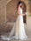 Wedding Dress With Train A Line Sleeveless Lace V Neck Bridal Gowns