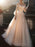 wedding dresses 2021 a line illusion neck long sleeve floor length tulle pleated bridal dress with train