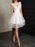 Wedding Dresses 2021 A Line Jewel Neck Sleeveless Natural Waist Tulle Short Bridal Dress