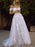 wedding dresses 2021 a line off the shoulder short sleeve lace flora appliqued tulle bridal gown with train