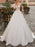 wedding dresses 2021 a line v neck half sleeve floor length lace appliqued satin vintage bridal gown with train