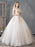 Wedding Dresses 2021 Ball Gown Off Shoulder Golden Lace Appliqued Floor Length Bridal Dress