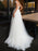 wedding dresses 2021 illusion neck short sleeve floor length lace soft tulle beach bridal gowns for boho wedding