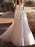 wedding dresses 2021 tulle deep v neck a line sleeveless multilayer tulle lace applique classic bridal gowns with train