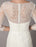 Wedding Dresses A Line Ivory V Neck Lace Tulle Half Sleeve Bridal Dress With Train