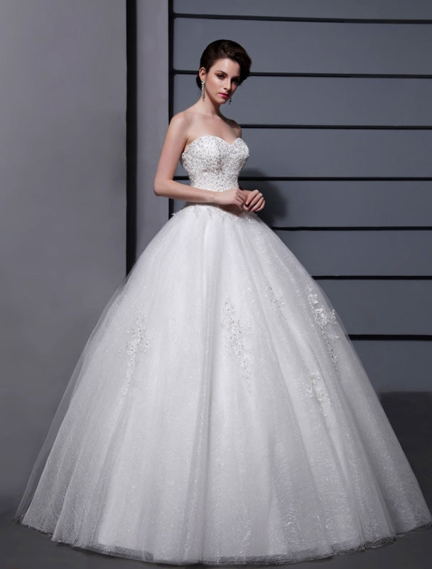Ivory And Champagne Long Cap Sleeves Lace Tulle Wedding Dresses – Rjerdress