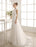 Wedding Dresses Chiffon V Neck Beach Bridal Dress Pearls Beaded Lace Ivory Bridal Gown
