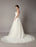 Wedding Dresses Ivory Strapless Lace Beaded Chapel Train Bridal Gowns