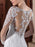 Wedding Dresses Jewel Neck Long Sleeves Natural Waist Lace Court Train Bridal Gowns