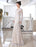 Wedding Dresses Lace Champagne Bridal Dress V Neck Long Sleeve Illusion Sheath Bow Sash Floor Length Wedding Gown