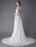 Wedding Dresses Long Sleeve Lace Chiffon Sexy High Split Illusion Summer Bridal Gowns
