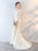 Wedding Dresses Long Sleeve Mermaid Flowers Applique Bows Ivory Bridal Dress With Train