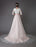 Wedding Dresses Pink V Neck Half Sleeve Pleated A Line Bridal Gown With Train
