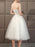 Wedding Dresses Sweetheart Neck Sleeveless A Line Tea Length Short Bridal Dress