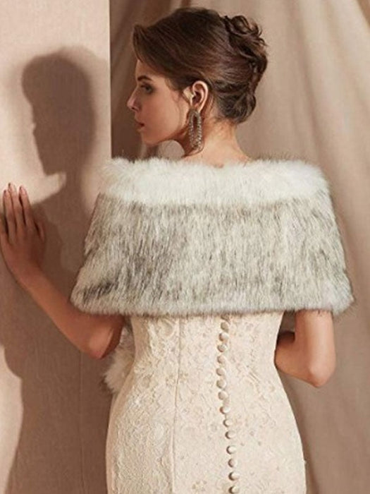 Wedding Faux Fur Wrap Winter Shawl Scarves