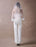 Wedding Jumpsuits Ivory Strapless Peplum Satin Bow Sash Long Bridal Jumpsuits