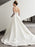 White A-line Wedding Dresses With Train Sleeveless Pockets Strapless Backless Satin Fabric Bridal Dresses