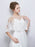White Applique Sheer Tulle Wedding Wraps | Bridelily - wedding wraps