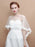 White Appliqued Sheer Soft Tulle Wedding Wraps | Bridelily - wedding wraps