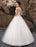 White Ball Gown Jewel Neck Beading Floor-Length Bridal Wedding Dress 