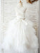 Flower Girl Dresses Jewel Neck Sleeveless Back Crossed-Lace Formal Kids Pageant Dresses
