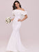 White Evening Dress Mermaid Bateau Neck Sleeveless Backless Ruffles Satin Fabric Floor-Length Formal Dinner Dresses
