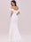 White Evening Dress Mermaid Bateau Neck Sleeveless Backless Ruffles Satin Fabric Floor-Length Formal Dinner Dresses