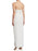 White Evening Dress Sheath Strapless Ankle-Length Sleeveless Zipper Backless Pleated Split Chiffon Formal Dinner Dresses