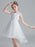 White Flower Girl Dresses Jewel Neck Sleeveless Bows Kids Party Dresses Short Princess Dress