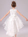 White Flower Girl Dresses Jewel Neck Sleeveless Bows Formal Kids Pageant Dresses
