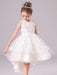 White Flower Girl Dresses Jewel Neck Sleeveless Bows Formal Kids Pageant Dresses