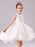 White Flower Girl Dresses Jewel Neck Sleeveless Bows Formal Kids Pageant Dresses