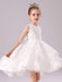 White Flower Girl Dresses Jewel Neck Sleeveless Bows Formal Kids Pageant Dresses